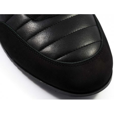 Półbuty Lavaggio 487 czarne lico  czarny zamsz