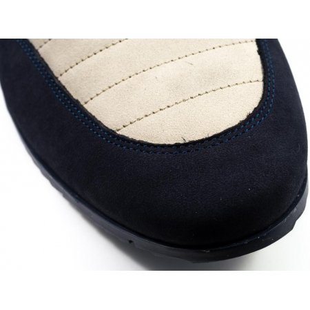 Półbuty Lavaggio 487 beżowo granatowo zamsz