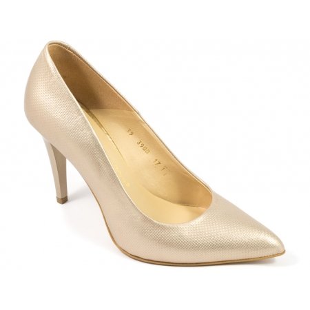 Czółenka Arturo Vicci 3900 Oro Metal 529/Len - złote lico