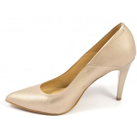 Czółenka Arturo Vicci 3900 Oro Metal 529/Len - złote lico