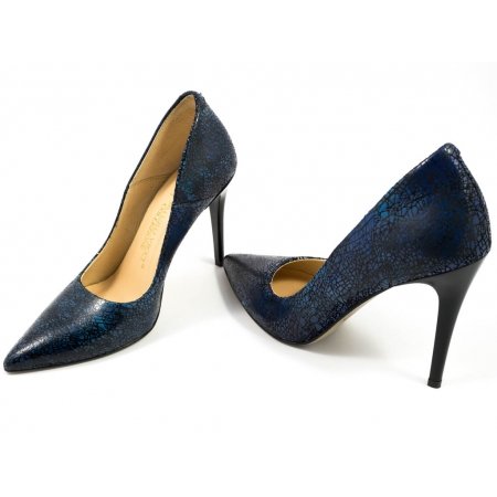 Czółenka Arturo Vicci 4700 Blue Shadow 323 - granatowo czarne lico