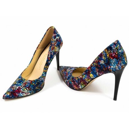 Czółenka Arturo Vicci 4700 Rainbow Kol. 324 - wielokolorowe lico