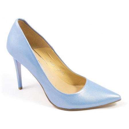 Czółenka Arturo Vicci 4700 Blue Metal 531/Len - błękitne lico