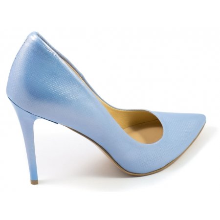 Czółenka Arturo Vicci 4700 Blue Metal 531/Len - błękitne lico