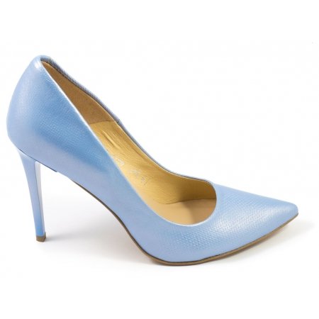 Czółenka Arturo Vicci 4700 Blue Metal 531/Len - błękitne lico