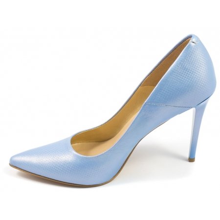 Czółenka Arturo Vicci 4700 Blue Metal 531/Len - błękitne lico