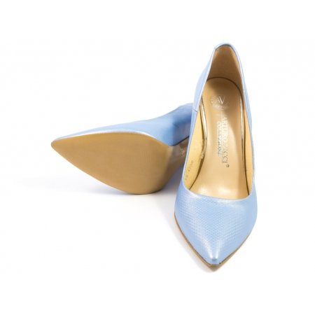 Czółenka Arturo Vicci 4700 Blue Metal 531/Len - błękitne lico