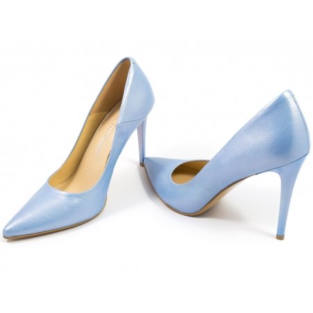 Czółenka Arturo Vicci 4700 Blue Metal 531/Len - błękitne lico