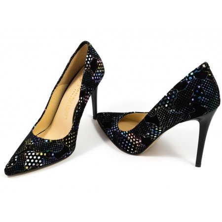 Czółenka Arturo Vicci 4700 Moro Multi 652 - wielokolorowy zamsz